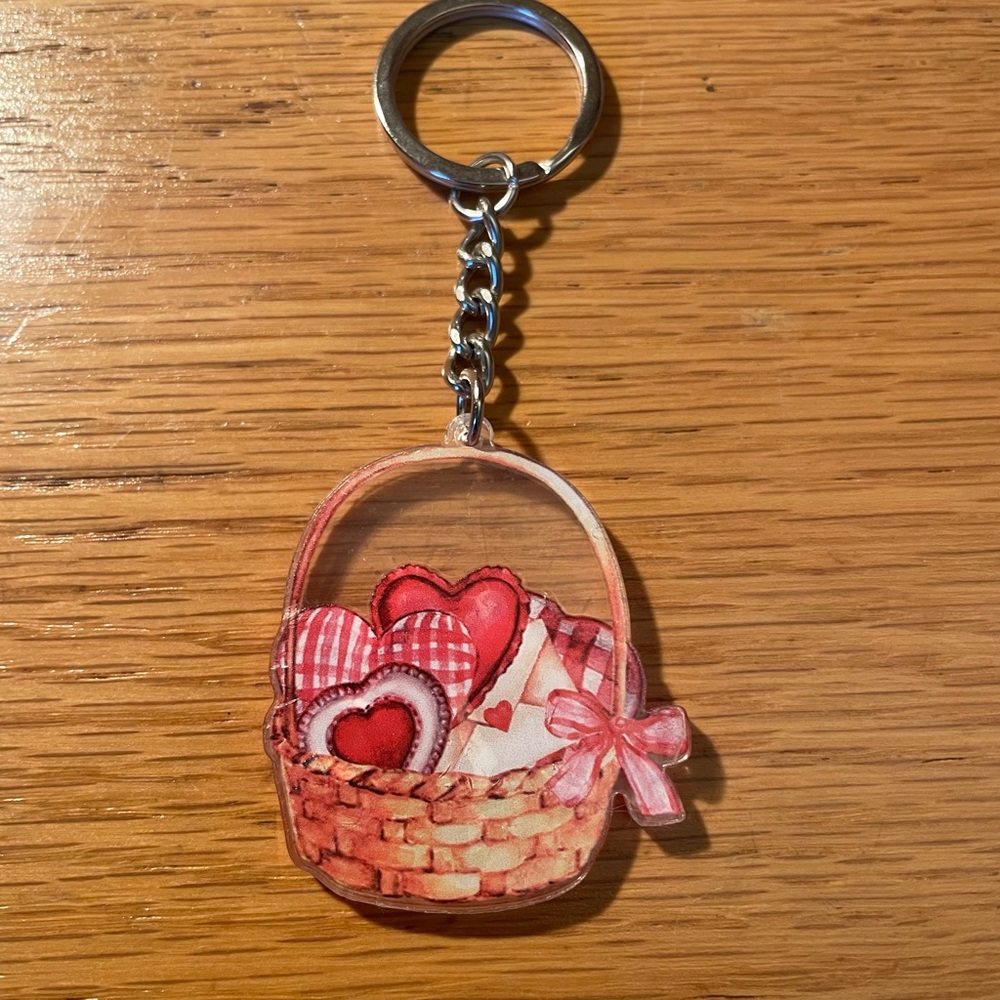 Heart Basket Keychain